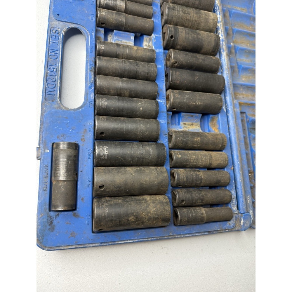 Grey Pneumatic 1512DM 30 Pc 1/2" Drive Deep Impact Socket Set - Picture 8 of 11
